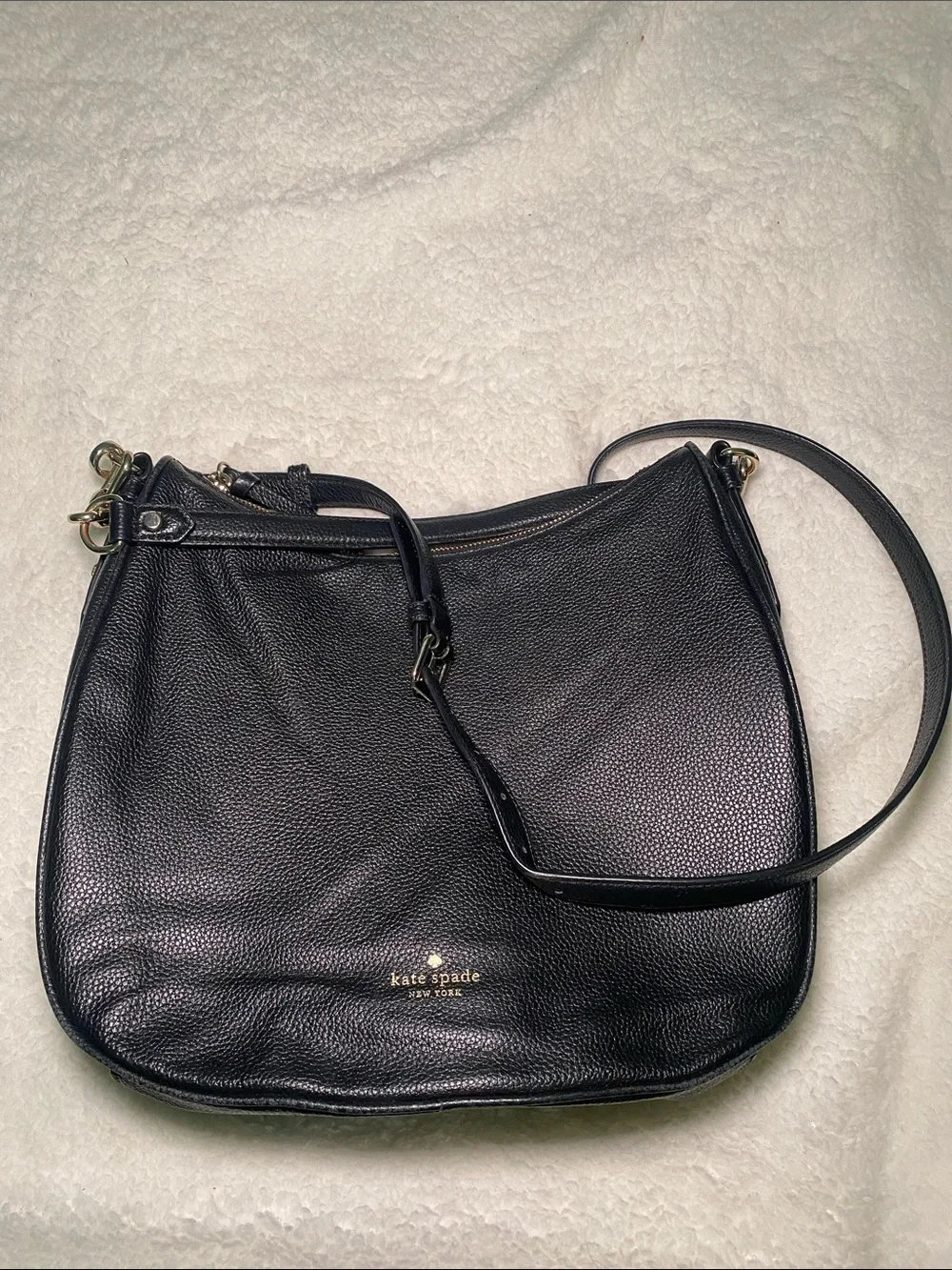 kate spade Black Pebbled Leather Shoulder Bag